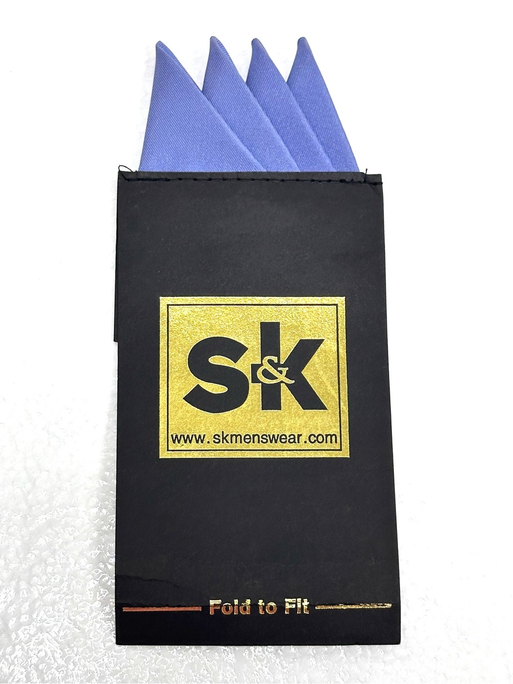 S & K Men’s Wear 100% Silk Periwinkle Blue Pocket Handkerchief